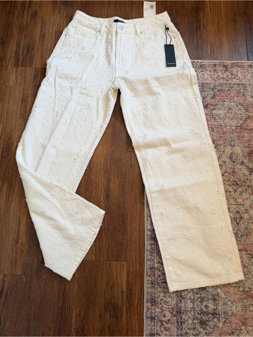 Forever 21 Men's White Textured Bootcut Jeans